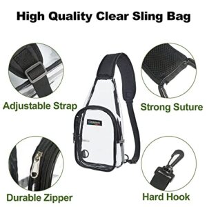 Clear Sling Bag, Stadium Approved Clear Crossbody Chest Bag for Women Men, Clear Fanny Pack Backpack for Concert,Festival and Travel