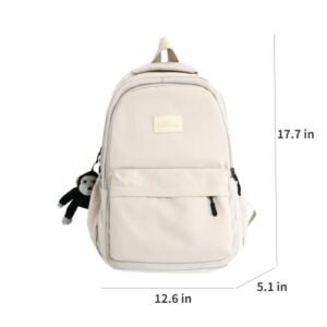 AONUOWE Cute Laptop Backpack Lightweight Daypack Large Capacity for School Outdoor Travel Back to School (White)