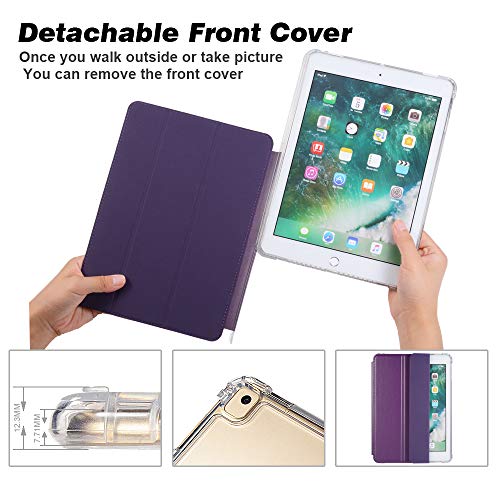 Valkit iPad Pro 9.7 Case 2016 (Old Model), Smart Slim Stand Translucent Frosted Back Cover for Apple iPad Pro 9.7 Inch (A1673 A1674 A1675) with Auto Wake/Sleep, Dark Purple