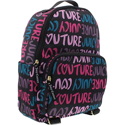 Juicy Couture Womens Sport Yourself Logo Recycled Backpack Black Large