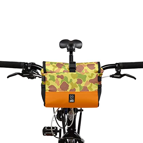 Chrome Industries Doubletrack Handlebar Bag - Pannier Bicycle Crossbody Bag, 5 Liter, Duck Camo