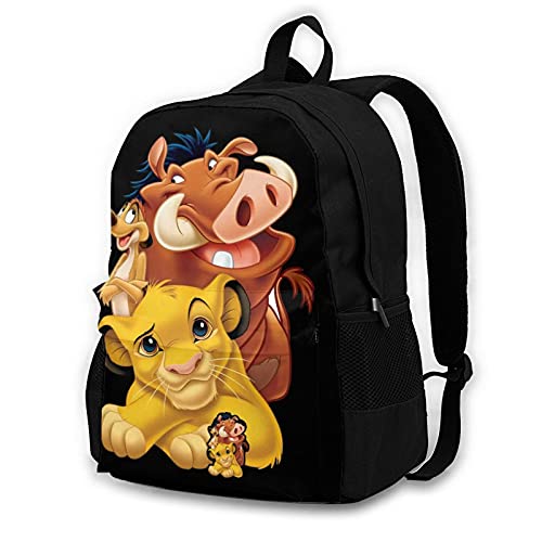 atgzfdr Popular Simba The King Lion Adult Backpack Anime Computer Bag Hiking Bookpack Schoolbag For Adult Men Women Black One Size