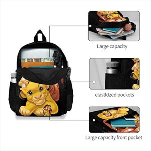 atgzfdr Popular Simba The King Lion Adult Backpack Anime Computer Bag Hiking Bookpack Schoolbag For Adult Men Women Black One Size