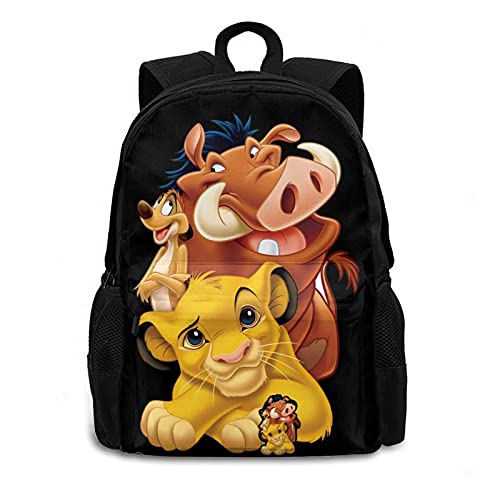 atgzfdr Popular Simba The King Lion Adult Backpack Anime Computer Bag Hiking Bookpack Schoolbag For Adult Men Women Black One Size