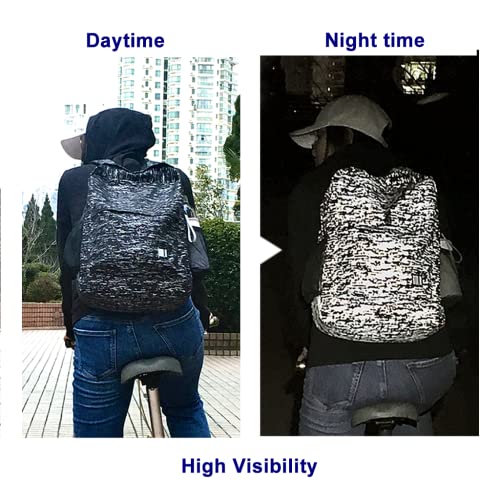 GBLQ PLUS Reflective Backpack17 Inches, High Visibility Commuter Casual Daypack for Cycling, Hiking, Outdoor Sports and Travel, Schoole Bookbag Fit Up to15.6-inch Laptop