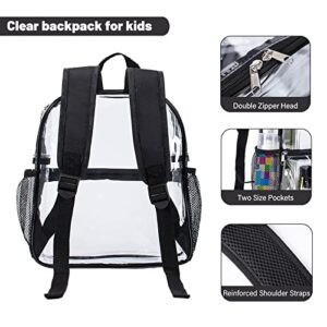 DNSDOIT Mini Clear Backpack,12x12x6 Heavy Duty Transparent Bookbag,See Through PVC School Backpacks for Stadium,Work,Security,Travel