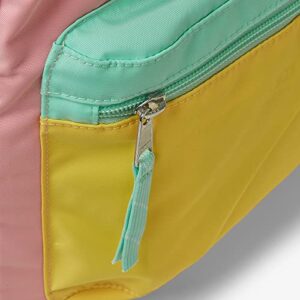 Pura Vida Color Block Backpack Travel Bag - 400D Polyester, Vintage Patch - Large Capacity, 29 Liters