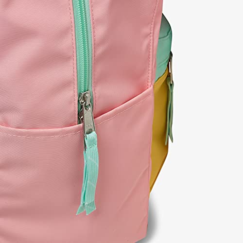 Pura Vida Color Block Backpack Travel Bag - 400D Polyester, Vintage Patch - Large Capacity, 29 Liters