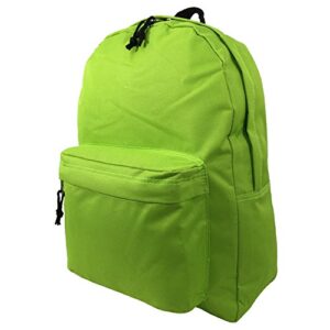 16inch simple/basic backpack book bag fluorescent green