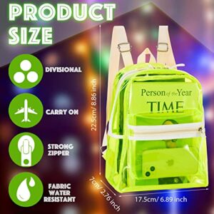 2 Pcs Clear Backpack Glowing Backpack LED Backpack Glow Clear Book Bag Rave Accessories Transparent Waterproof Backpack for Women Men Kids Girls Festival Halloween Party Music Festivals School Sport