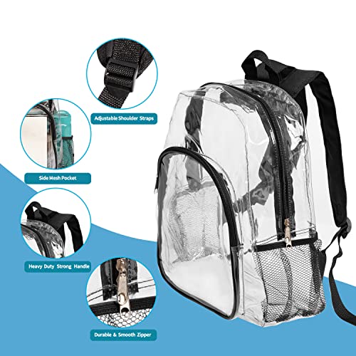 Aabicku Clear backpack,clear bookbags， clear backpack heavy duty，Heavy Duty Transparent Backpack for Security、Sports、Work、Travel、Stadium、airport、College。