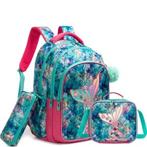 school backpack for girls mermaid 3 in 1 bookbag kids backpack for girls elementary preschool student