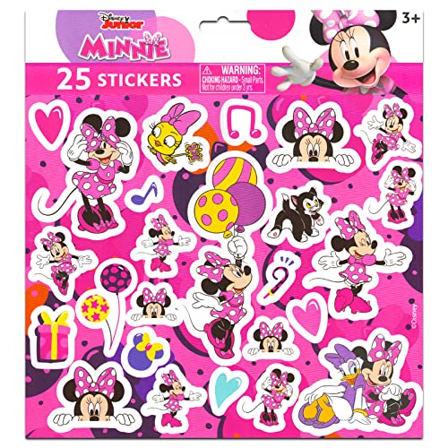 Minnie Mouse Backpack and Water Bottle for Kids Toddlers ~ Premium 14" Minnie School Bag with 3D Ears and Puffy Bow, Water Bottle, Stickers, and More (Minnie Mouse School Supplies Bundle)