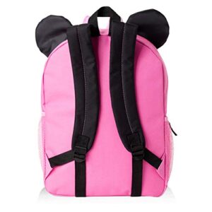 Minnie Mouse Backpack and Water Bottle for Kids Toddlers ~ Premium 14" Minnie School Bag with 3D Ears and Puffy Bow, Water Bottle, Stickers, and More (Minnie Mouse School Supplies Bundle)