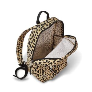 Pura Vida Leopard Mini Daypack Backpack Travel Bag - 400D Polyester, Brand Patch - 12 Liters