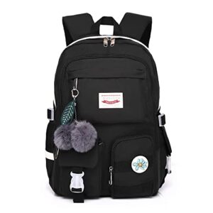 cute backpacks for teen girls backpacks for teens girls backpack for school girls middle school backpack kawaii backpack for school cute black backpack white backpack pink bookbag (black)