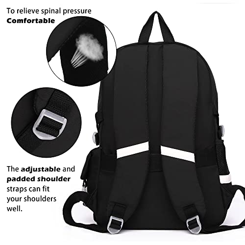 Cute Backpacks for Teen Girls Backpacks for Teens Girls Backpack for School Girls Middle School Backpack Kawaii Backpack for School Cute Black Backpack White Backpack Pink Bookbag (Black)