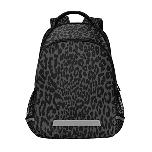 ALAZA Dark Gray Leopard Cheetah Print Backpack for Students Boys Girls School Bag Travel Daypack