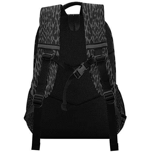 ALAZA Dark Gray Leopard Cheetah Print Backpack for Students Boys Girls School Bag Travel Daypack