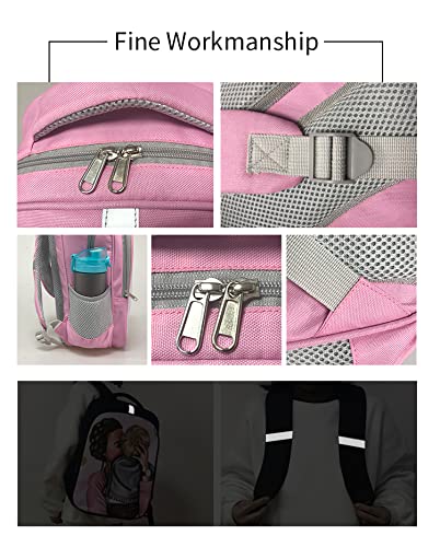 MZNSDC Ballet Girl Backpack, Lunch Box, Pencil Case Pink Combination for Teens Black Girl Backpack African American Black Girl Backpack-23