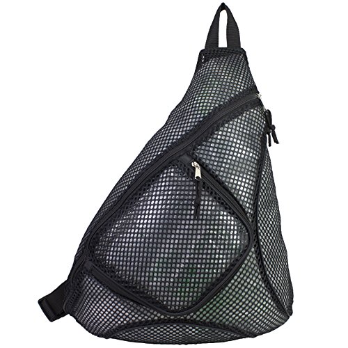 Eastsport Sporty Mesh Trap Single Strap Backpack, Black