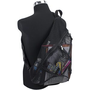 Eastsport Sporty Mesh Trap Single Strap Backpack, Black