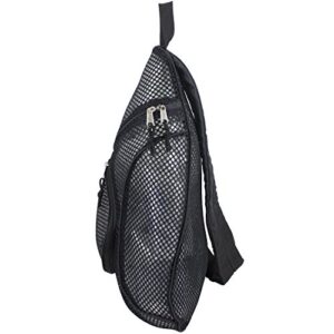 Eastsport Sporty Mesh Trap Single Strap Backpack, Black