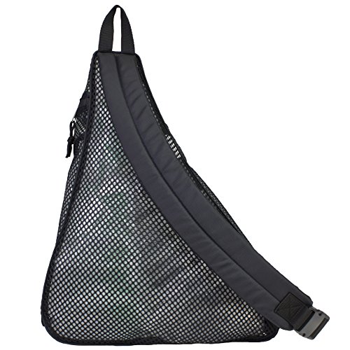 Eastsport Sporty Mesh Trap Single Strap Backpack, Black