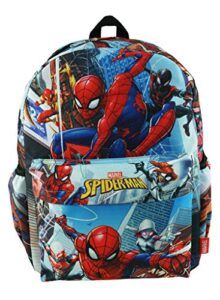 spider-man deluxe oversize print large 16″ backpack with laptop compartment – a17704