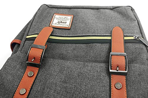 Furivy Unisex Oxford Retro Style Laptop Backpack College School Bag Student Daypack Rucksack Black