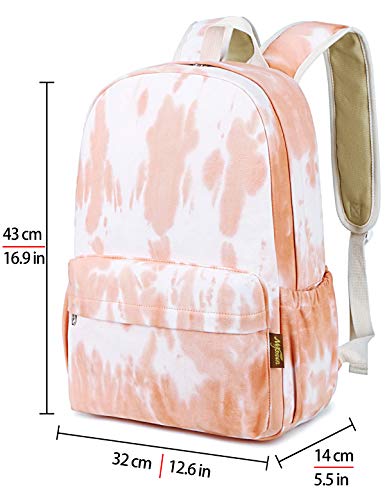 Canvas School Bag Backpack Girls or boy, Ranibow Style Unisex Fashionable Canvas Zip Backpack School College Laptop Bag for Teens Girls Students Casual Lightweight Travel Daypack Outdoor(Orange)