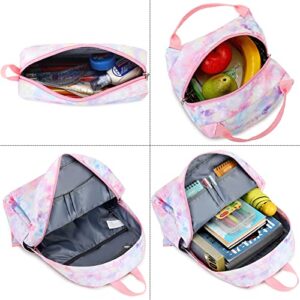 BGS BIGSUCS Girls Backpack for Kids Butterfly School Backpack Preschool Kindergarten Elementary School Bag with Insulated Lunch Tote and Pencil Pouch