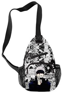 handafa unisex anime jujutsu sling backpack manga single shoulder bag casual daypack(hua gojo) one size