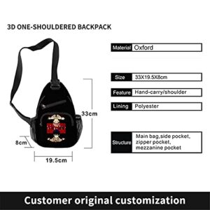 HANDAFA Unisex Anime Jujutsu Sling Backpack Manga Single Shoulder Bag Casual Daypack(Hua Gojo) One Size