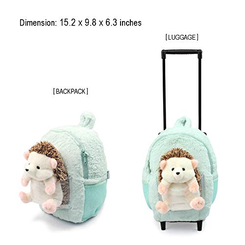 Funday Hedgehog Kids Backpack with Removable Wheel Backpack for Girls and Boys