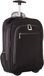 baggallini womens wheeled laptop backpack, black/charcoal, one size