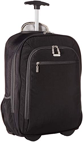 Baggallini womens Wheeled Laptop Backpack, black/charcoal, One Size