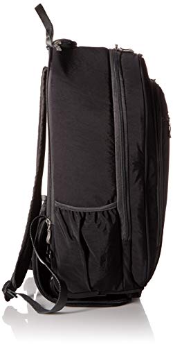 Baggallini womens Wheeled Laptop Backpack, black/charcoal, One Size