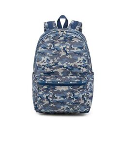 lesportsac camo blues essential backpack/rucksack, style 8266/color f285, modern camouflage – blue, grey & khaki