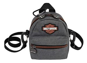 harley-davidson bar & shield logo mini-me small backpack, heather gray