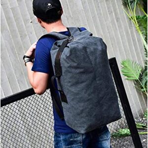 Military Duffel Bag Top Load Canvas Shoulder Bag Outdoors Backpack for Travelling (upgrade black big)