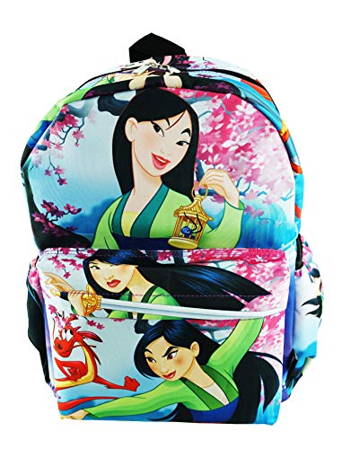 Disney Princess Mulan Deluxe Oversize Print Large 16" Backpack with Laptop Compartment - A19733