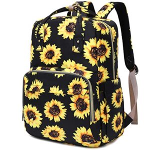 kouxunt sunflower laptop backpack college bookbag school backpack for women girls, travel backpack 15.6 inch computer backpacks