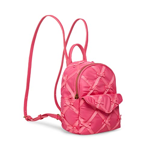 Betsey Johnson Women's Bow-Peep Nylon Mini Backpack, Pink, One Size