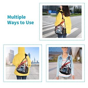 ELUTENG Rope Sling Bags Transparent PVC Larger Capacity with Adjustable Strap Durable Men Bags Shoulder Crossbody with Bottle Holder Casual Clear Bag Stadium Approved, Travel, Hiking