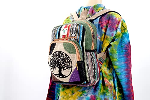Unique Design100% Himalaya Hemp Backpack Small Backpack Hippie Backpack Festival Backpack Hiking and Tablet Backpack FAIR TRADE Handmade with Love.
