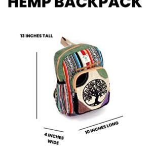 Unique Design100% Himalaya Hemp Backpack Small Backpack Hippie Backpack Festival Backpack Hiking and Tablet Backpack FAIR TRADE Handmade with Love.