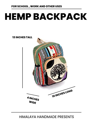 Unique Design100% Himalaya Hemp Backpack Small Backpack Hippie Backpack Festival Backpack Hiking and Tablet Backpack FAIR TRADE Handmade with Love.