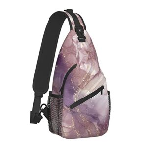 jumou marble sling bag crossbody backpack women men travel chest bag casual outdoor sports running hiking