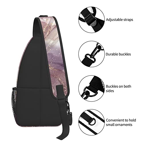 Jumou Marble Sling Bag Crossbody Backpack Women Men Travel Chest Bag Casual Outdoor Sports Running Hiking